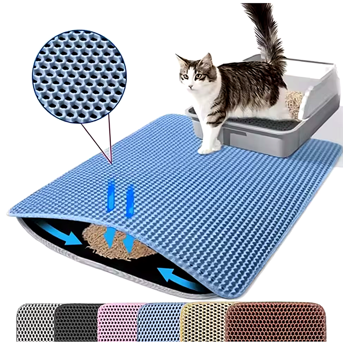 PawProof cat litter mat in Blue