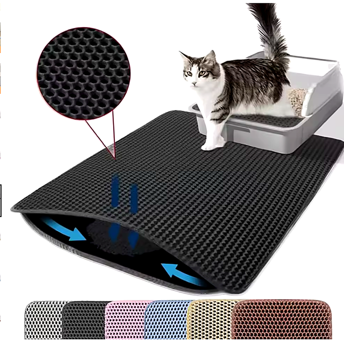 PawProof cat litter mat in Black