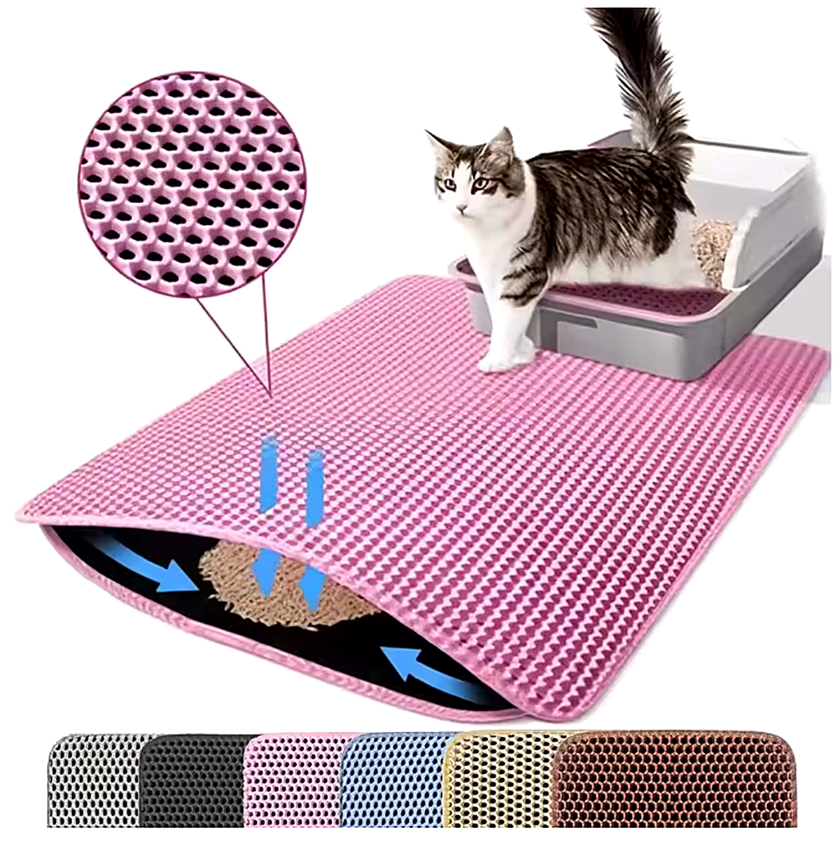 PawProof cat litter mat in Pink